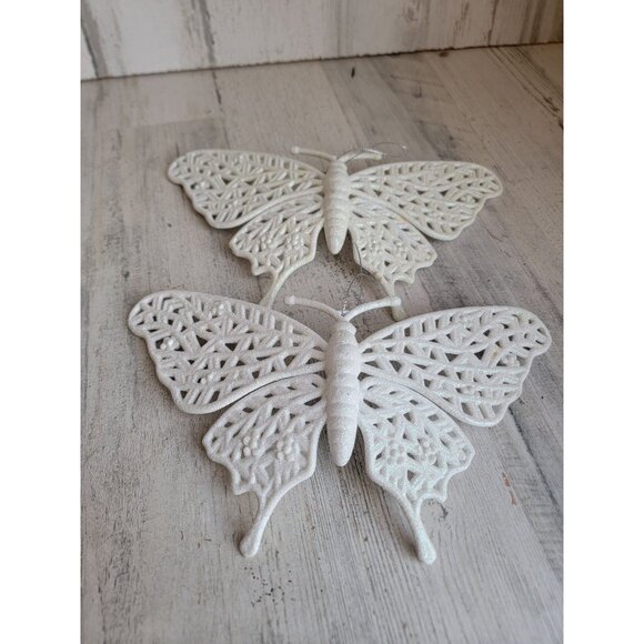 White butterfly large ornament Xmas set insect unique - Picture 6 of 9